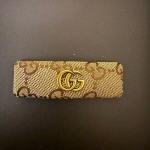Brand new upcycled Gucci Tan and Gold hair pin